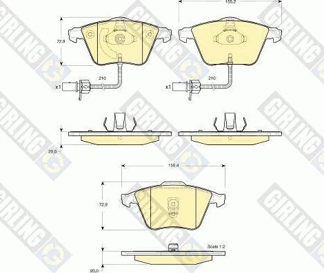 Girling 6115282 - Kit pastiglie freno, Freno a disco autozon.pro