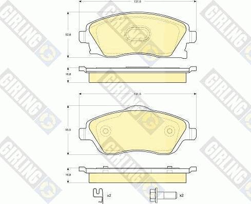 Girling 6115701 - Kit pastiglie freno, Freno a disco autozon.pro