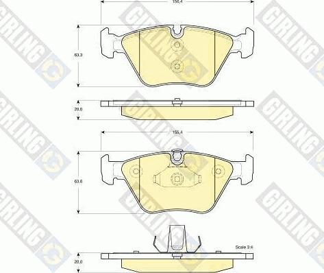 Girling 6115772 - Kit pastiglie freno, Freno a disco autozon.pro