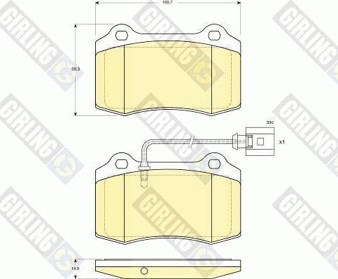 Girling 6116449 - Kit pastiglie freno, Freno a disco autozon.pro