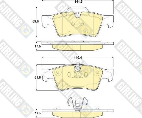 Girling 6116432 - Kit pastiglie freno, Freno a disco autozon.pro