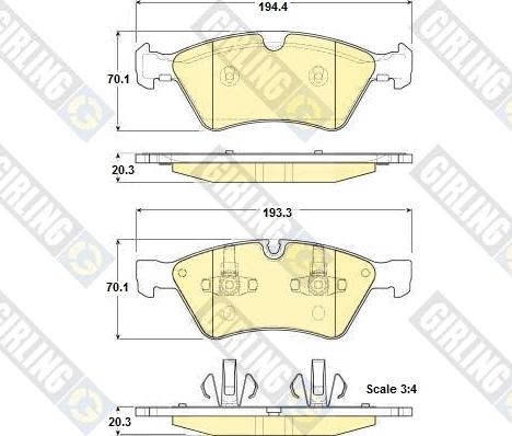 Girling 6116422 - Kit pastiglie freno, Freno a disco autozon.pro