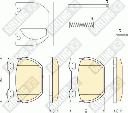 Girling 6116666 - Kit pastiglie freno, Freno a disco autozon.pro