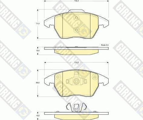 Girling 6116052 - Kit pastiglie freno, Freno a disco autozon.pro