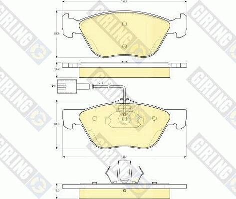 Girling 6116022 - Kit pastiglie freno, Freno a disco autozon.pro