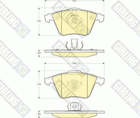 Girling 6116072 - Kit pastiglie freno, Freno a disco autozon.pro