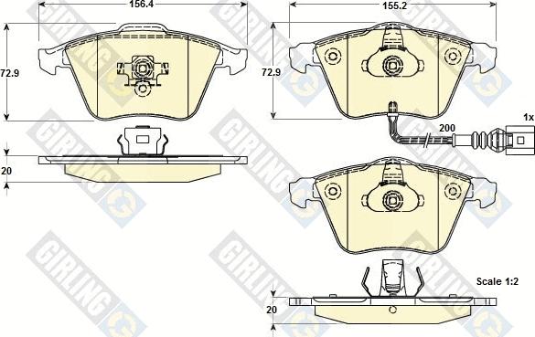 Girling 6116162 - Kit pastiglie freno, Freno a disco autozon.pro