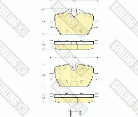 Girling 6116121 - Kit pastiglie freno, Freno a disco autozon.pro