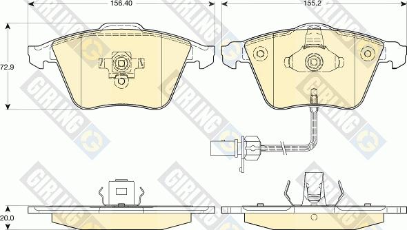 Girling 6116172 - Kit pastiglie freno, Freno a disco autozon.pro