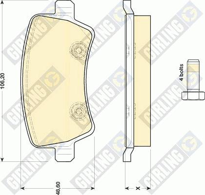 Girling 6116851 - Kit pastiglie freno, Freno a disco autozon.pro