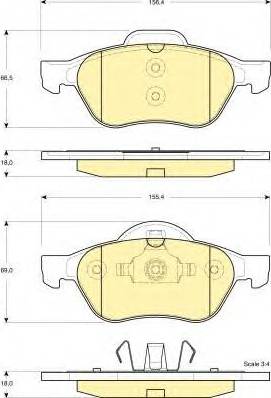 Girling 6116872 - Kit pastiglie freno, Freno a disco autozon.pro