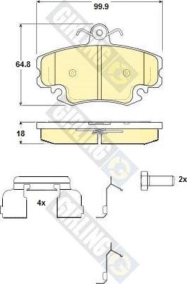 Girling 6116341 - Kit pastiglie freno, Freno a disco autozon.pro