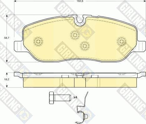 Girling 6116311 - Kit pastiglie freno, Freno a disco autozon.pro