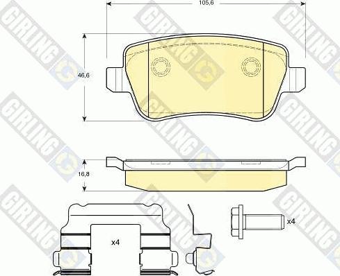 Girling 6116381 - Kit pastiglie freno, Freno a disco autozon.pro