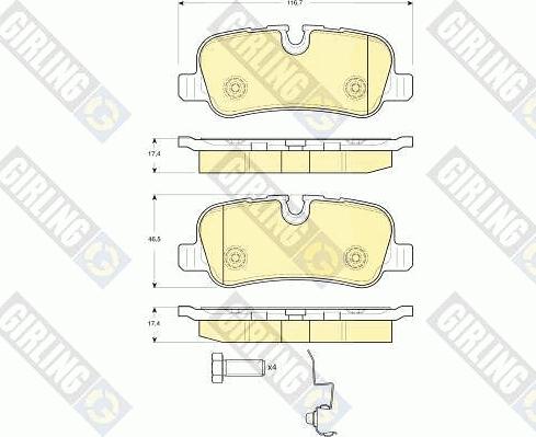 Girling 6116321 - Kit pastiglie freno, Freno a disco autozon.pro