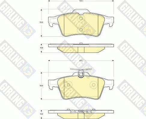 Girling 6116212 - Kit pastiglie freno, Freno a disco autozon.pro