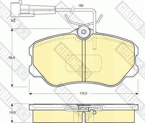 Girling 6110951 - Kit pastiglie freno, Freno a disco autozon.pro