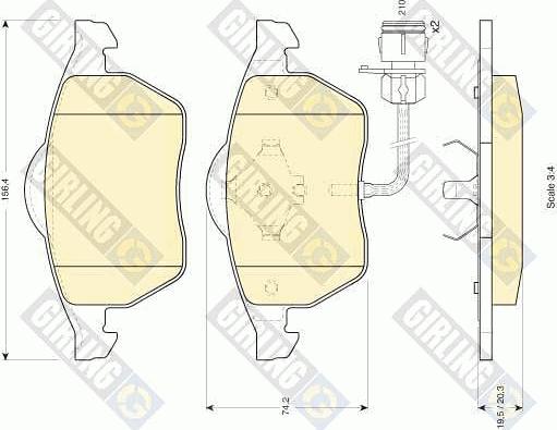 Girling 6110492 - Kit pastiglie freno, Freno a disco autozon.pro