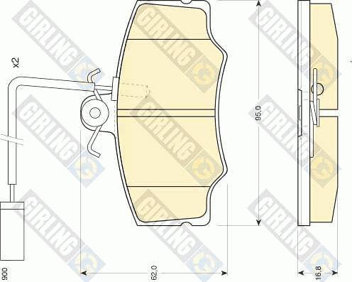 Girling 6110451 - Kit pastiglie freno, Freno a disco autozon.pro