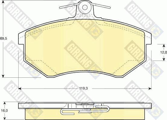 Girling 6110481 - Kit pastiglie freno, Freno a disco autozon.pro