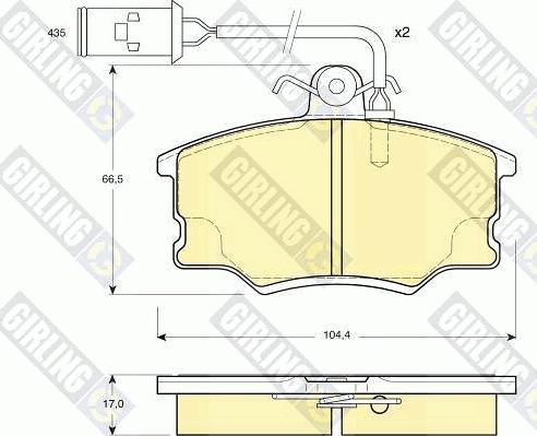 Girling 6110541 - Kit pastiglie freno, Freno a disco autozon.pro