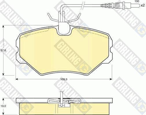 Girling 6110511 - Kit pastiglie freno, Freno a disco autozon.pro