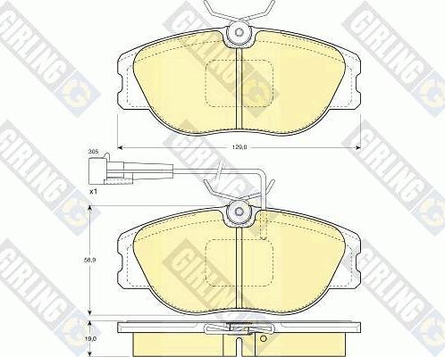 Girling 6110521 - Kit pastiglie freno, Freno a disco autozon.pro