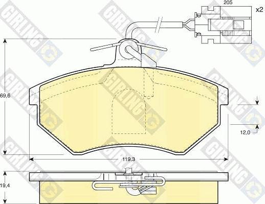 Girling 6110571 - Kit pastiglie freno, Freno a disco autozon.pro