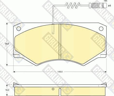 Girling 6110679 - Kit pastiglie freno, Freno a disco autozon.pro