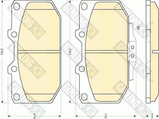 Girling 6110069 - Kit pastiglie freno, Freno a disco autozon.pro