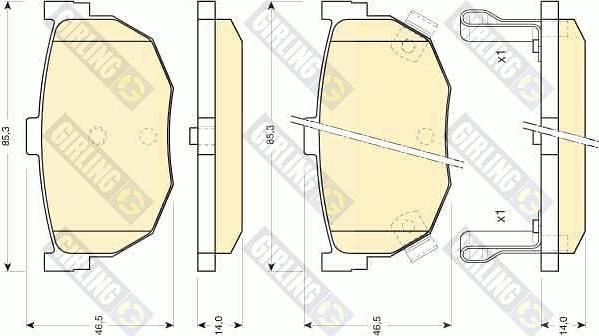 Girling 6110109 - Kit pastiglie freno, Freno a disco autozon.pro