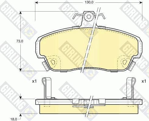 Girling 6110831 - Kit pastiglie freno, Freno a disco autozon.pro