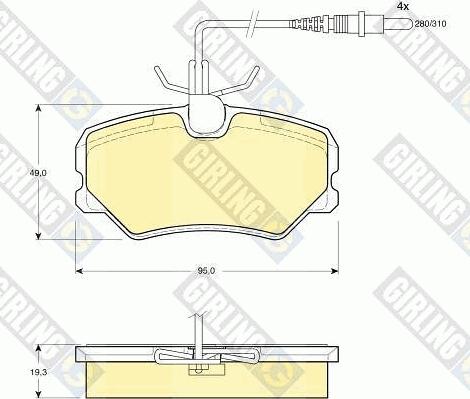 Girling 6110391 - Kit pastiglie freno, Freno a disco autozon.pro