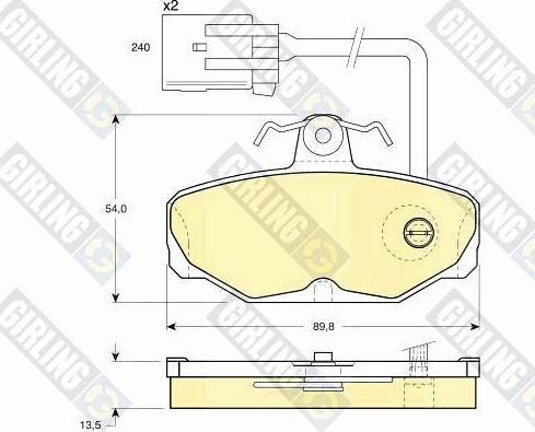 Girling 6110351 - Kit pastiglie freno, Freno a disco autozon.pro