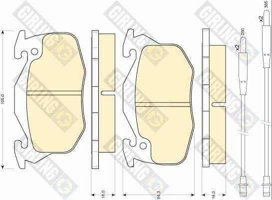 Girling 6110333 - Kit pastiglie freno, Freno a disco autozon.pro