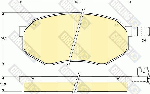 Girling 6110269 - Kit pastiglie freno, Freno a disco autozon.pro