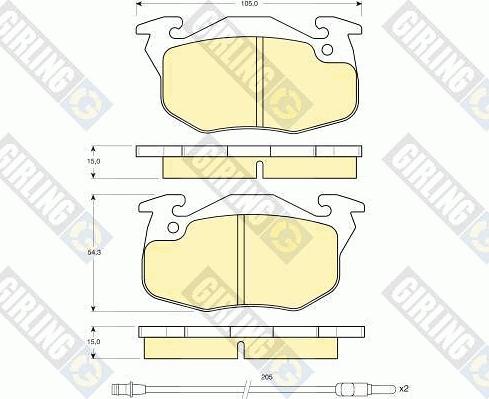 Girling 6110793 - Kit pastiglie freno, Freno a disco autozon.pro