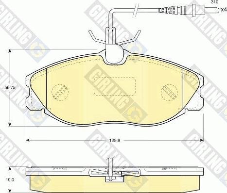 Girling 6111941 - Kit pastiglie freno, Freno a disco autozon.pro