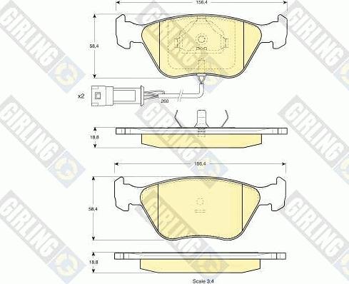 Girling 6111922 - Kit pastiglie freno, Freno a disco autozon.pro