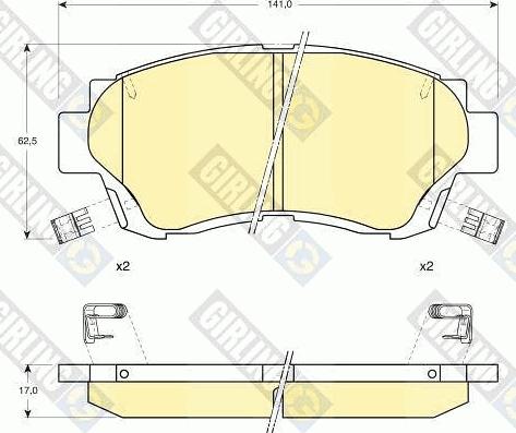 Girling 6111429 - Kit pastiglie freno, Freno a disco autozon.pro