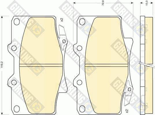 Girling 6111549 - Kit pastiglie freno, Freno a disco autozon.pro