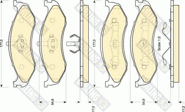 Girling 6111535 - Kit pastiglie freno, Freno a disco autozon.pro