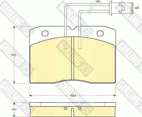 Girling 6111529 - Kit pastiglie freno, Freno a disco autozon.pro