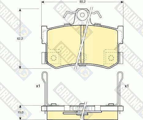 Girling 6111691 - Kit pastiglie freno, Freno a disco autozon.pro