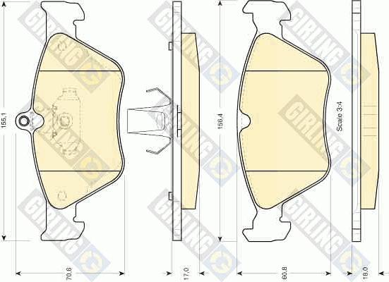 Girling 6111662 - Kit pastiglie freno, Freno a disco autozon.pro