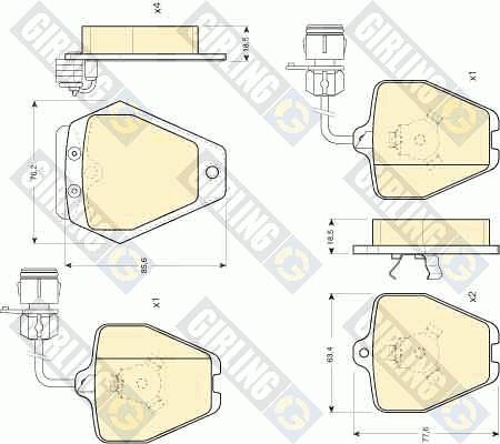 Girling 6111621 - Kit pastiglie freno, Freno a disco autozon.pro