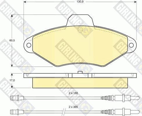 Girling 6111013 - Kit pastiglie freno, Freno a disco autozon.pro