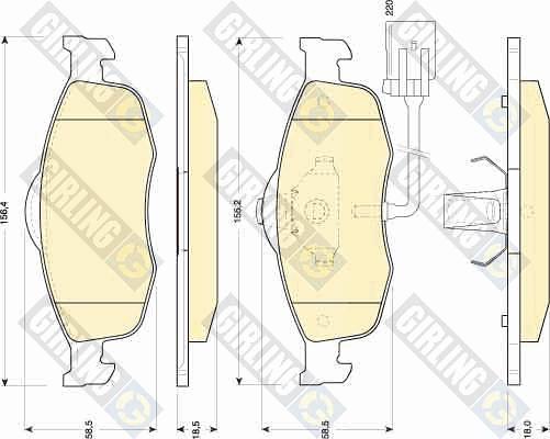 Girling 6111082 - Kit pastiglie freno, Freno a disco autozon.pro