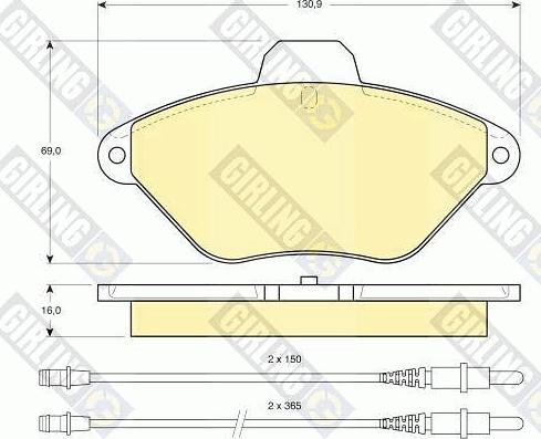 Girling 6111023 - Kit pastiglie freno, Freno a disco autozon.pro