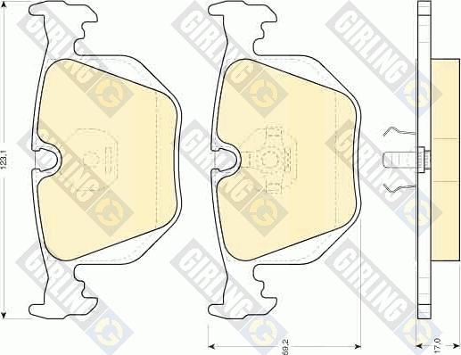 Girling 6111192 - Kit pastiglie freno, Freno a disco autozon.pro